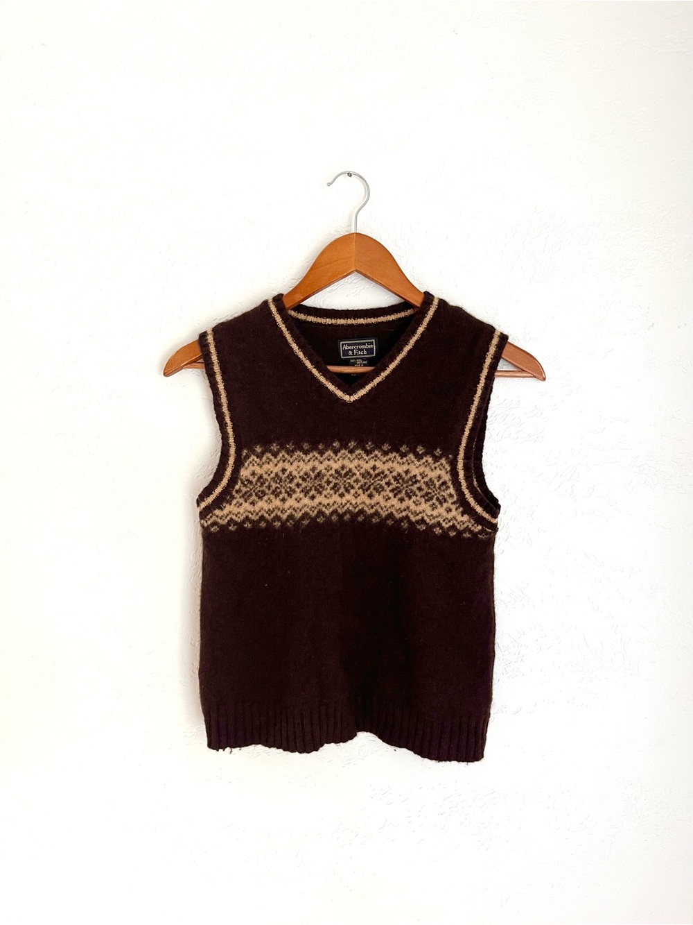 Vintage Abercrombie Wool Fair Isle Sweater Vest